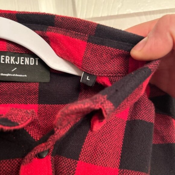 Anerkjendt Red Plaid Button Up Shirt - Picture 4 of 5